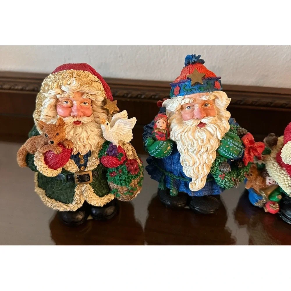 4 Vintage Twinkle Santa Collectible Figurine Bavarian German Christmas Kmart 6''